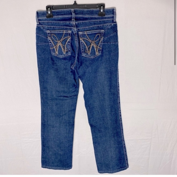 Wrangler Q Baby Med Wash Mid Rise Straight Leg Jeans 7/8 - Picture 2 of 16